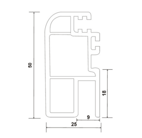 SP-80-88-MSS, SASH FLY MESH PROFILE