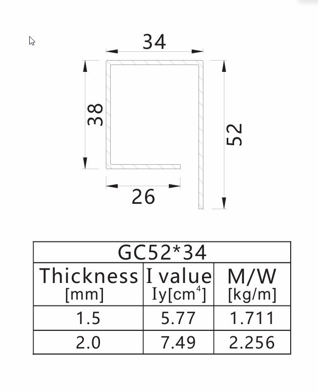 GI reinforcement specification for V-NKMS-104