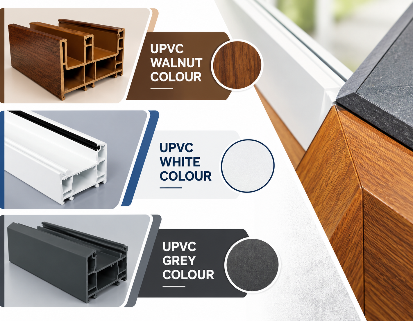 Vintech UPVC colour options